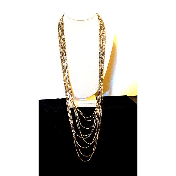 Spring Street Multi-Metallic Color Peyote Stitch Beaded Nine-Strand Necklace - Picture 8 of 8